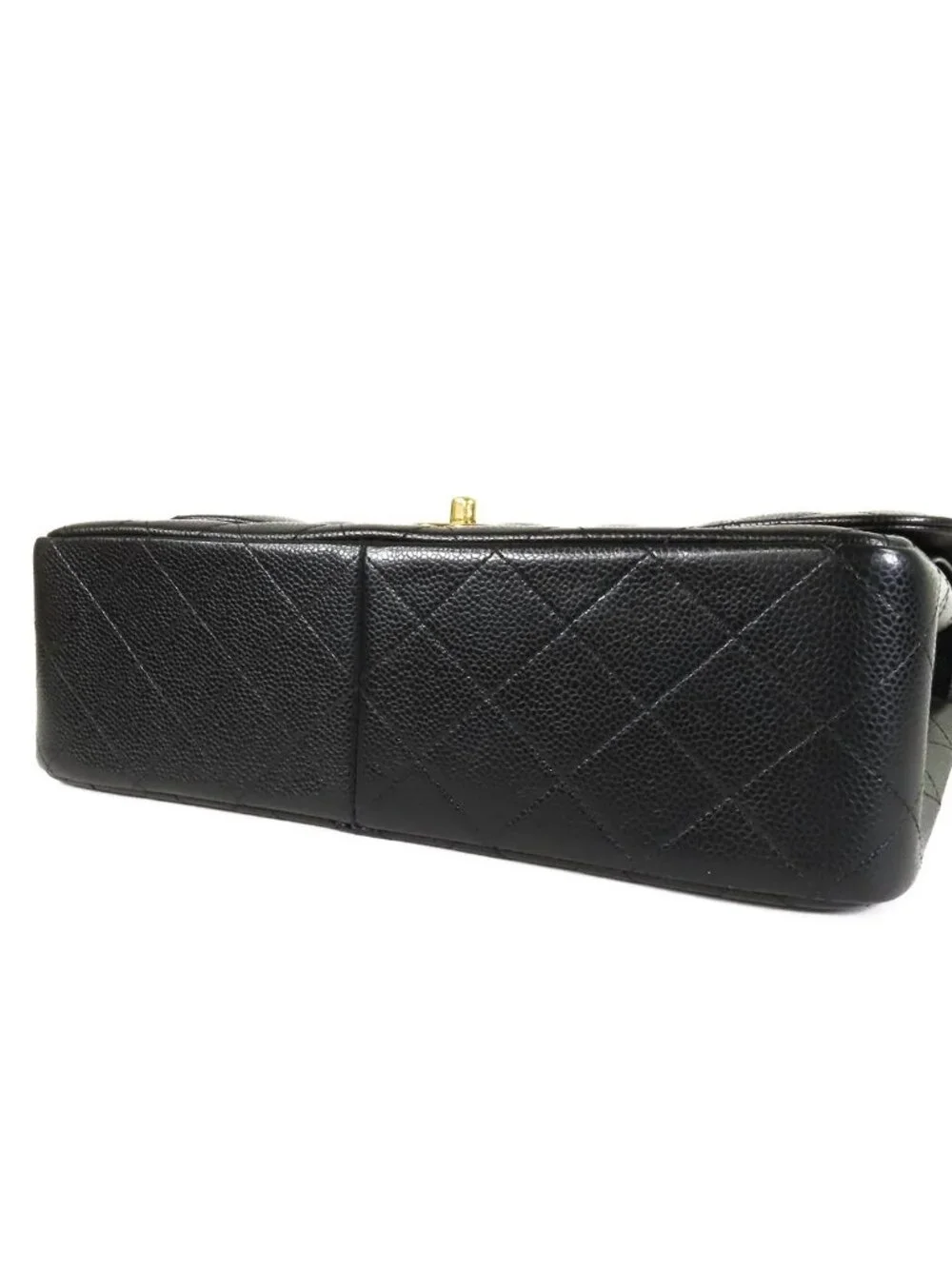 Chanel Classic Large Black Caviar Leather Double Flap Chain Shoulder Bag